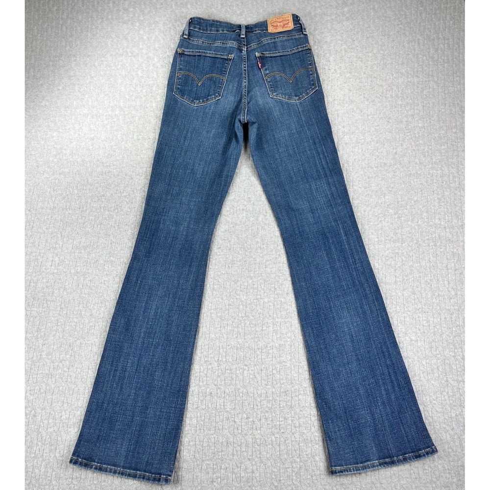 Levi's 725 High Rise Bootcut Jeans Women 26/23x31 Blue Denim Stretch Slim Fit - Picture 3 of 12